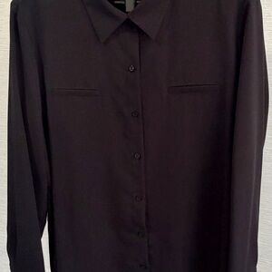 Alex Marie Black Collared Button-Up Blouse